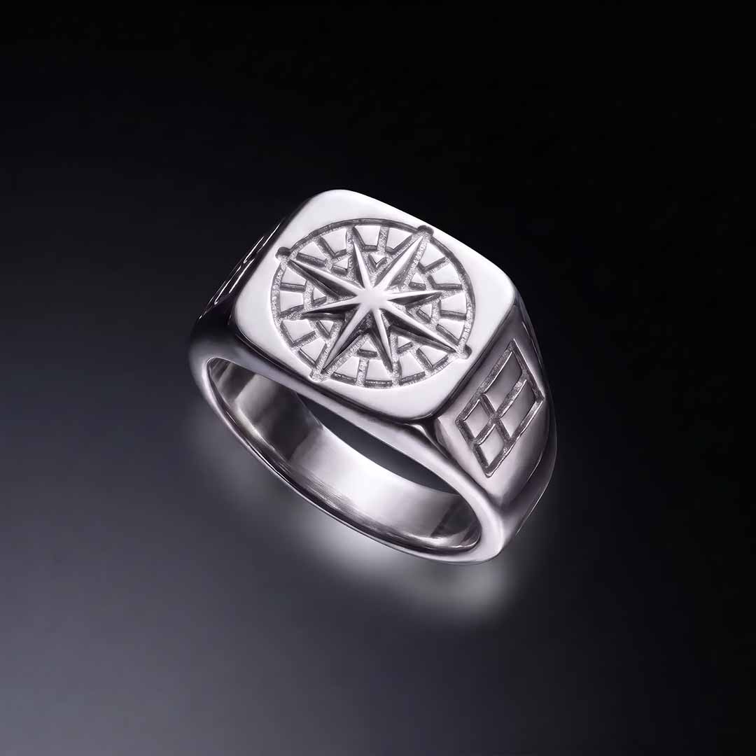 Kompass Signature - Silvertonad ring