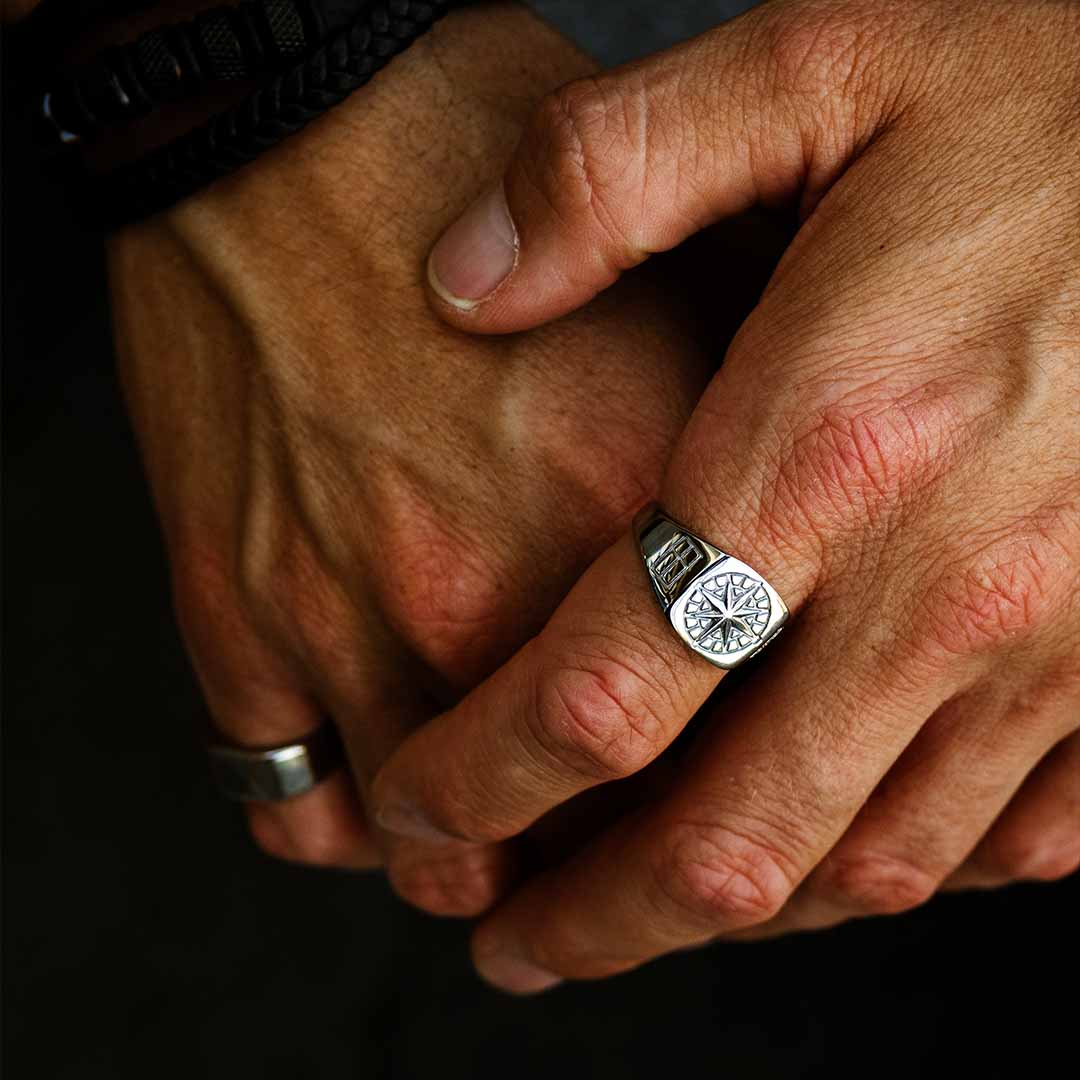 Kompass Signature - Silvertonad ring