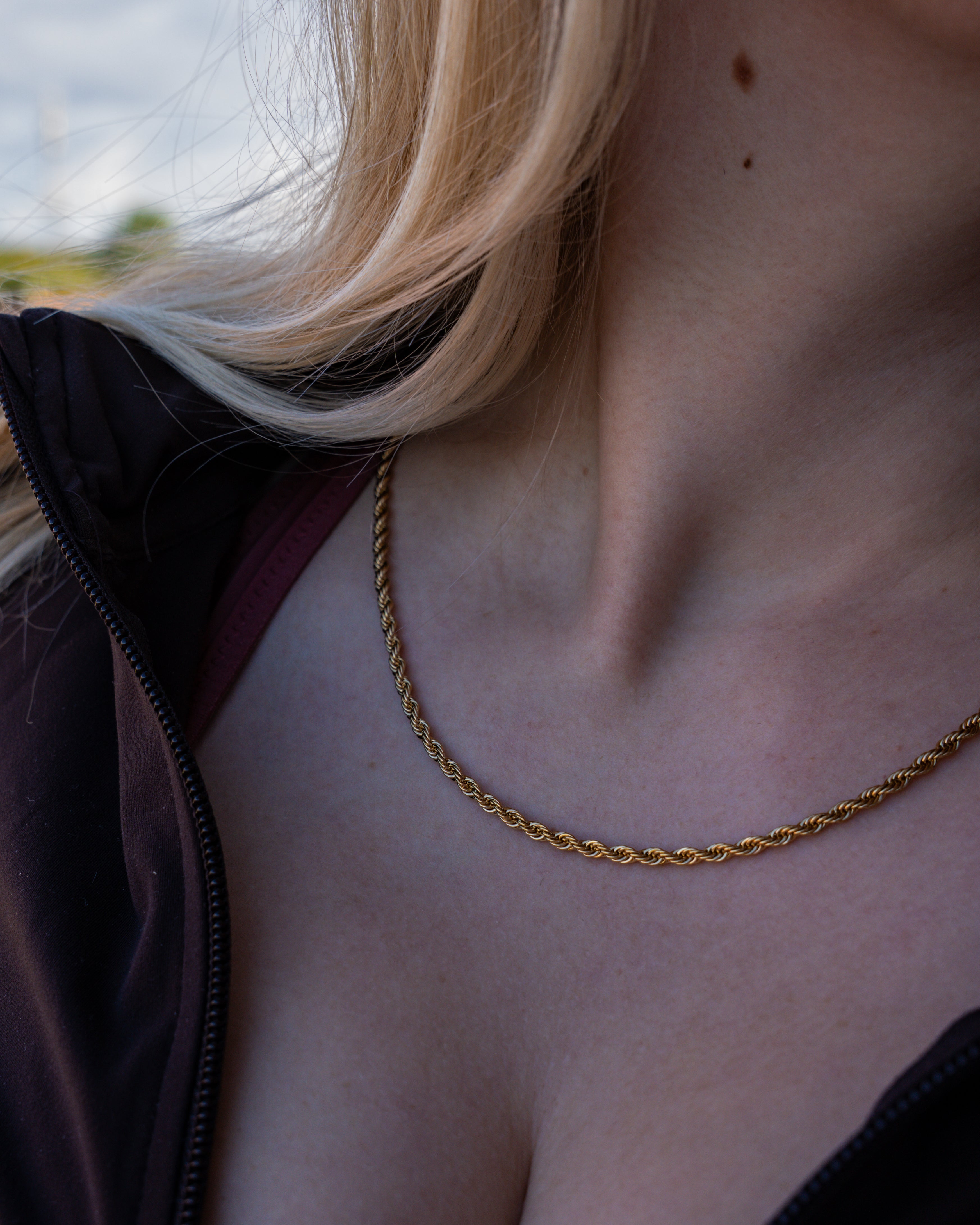 Rope halskæde, Guldbelagt