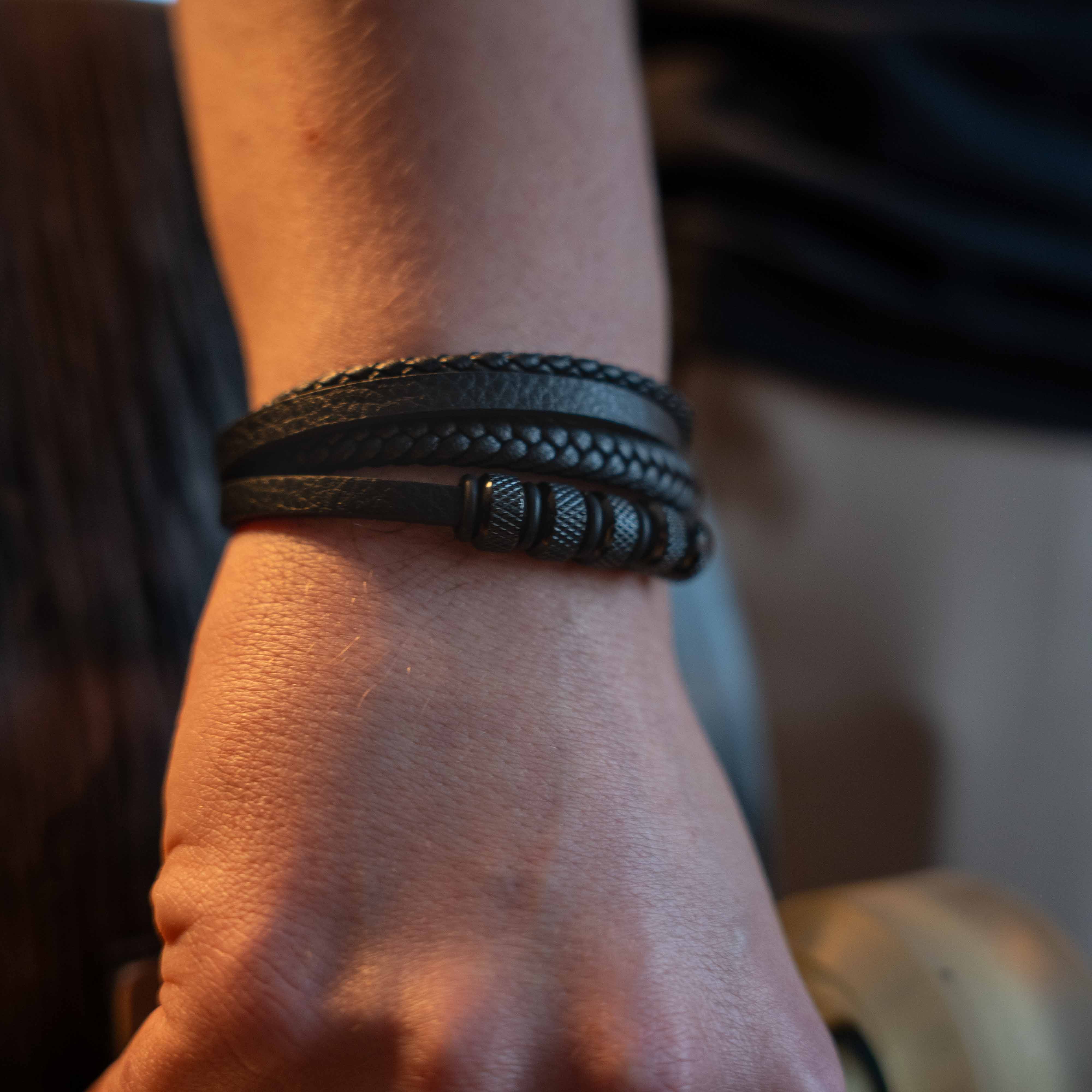 Drift Læder og Perler Armbånd