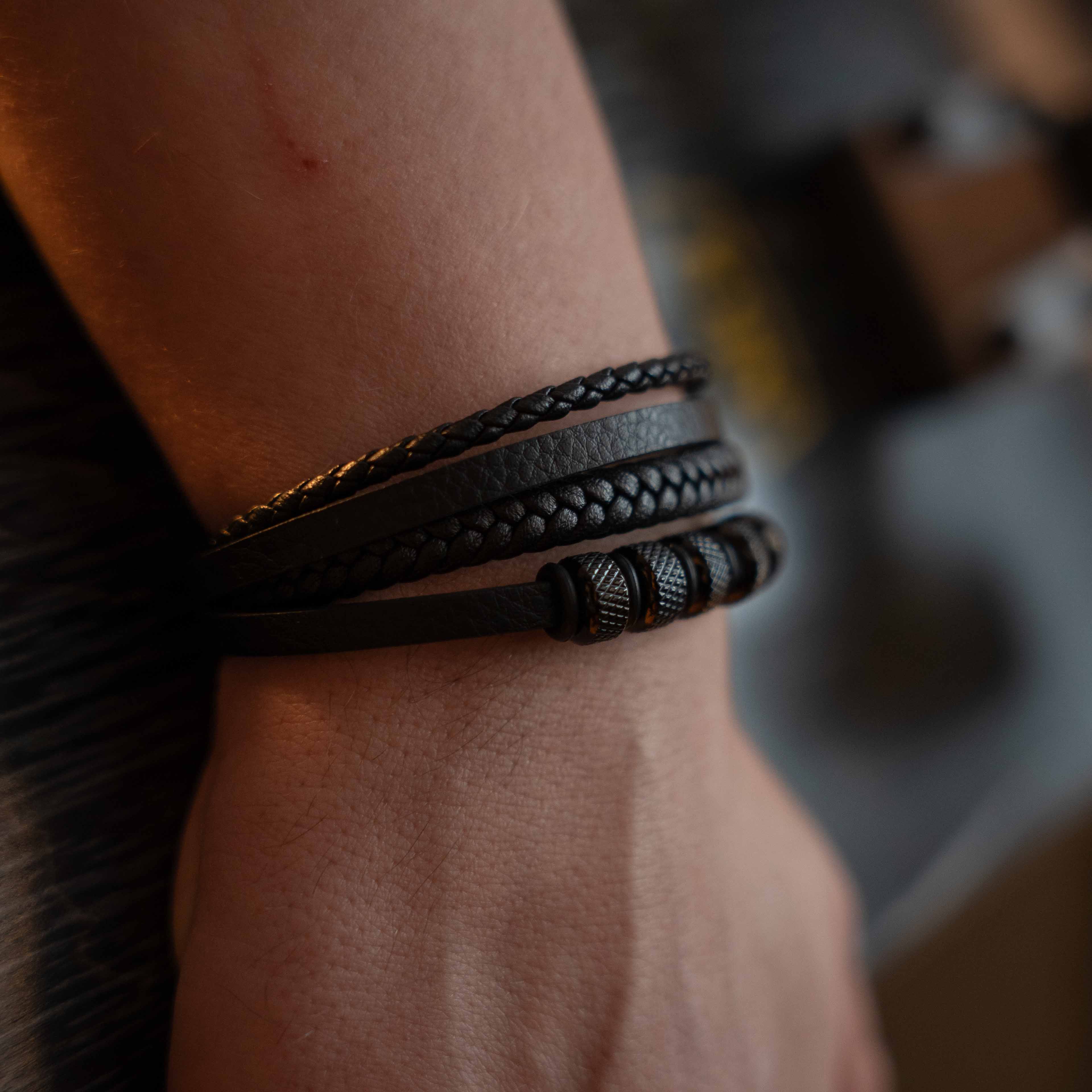 Drift Læder og Perler Armbånd