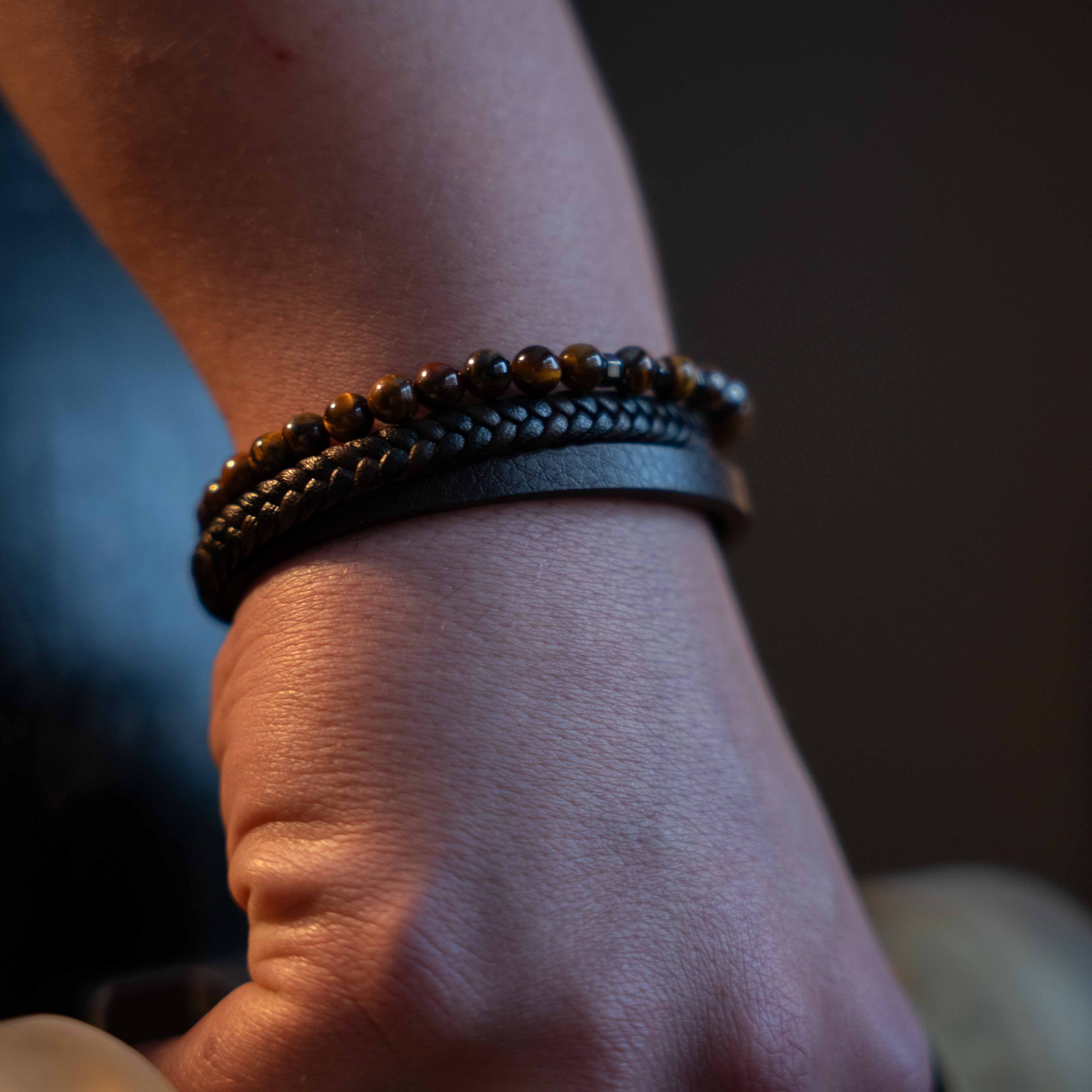 Ember Læder og Perler Armbånd