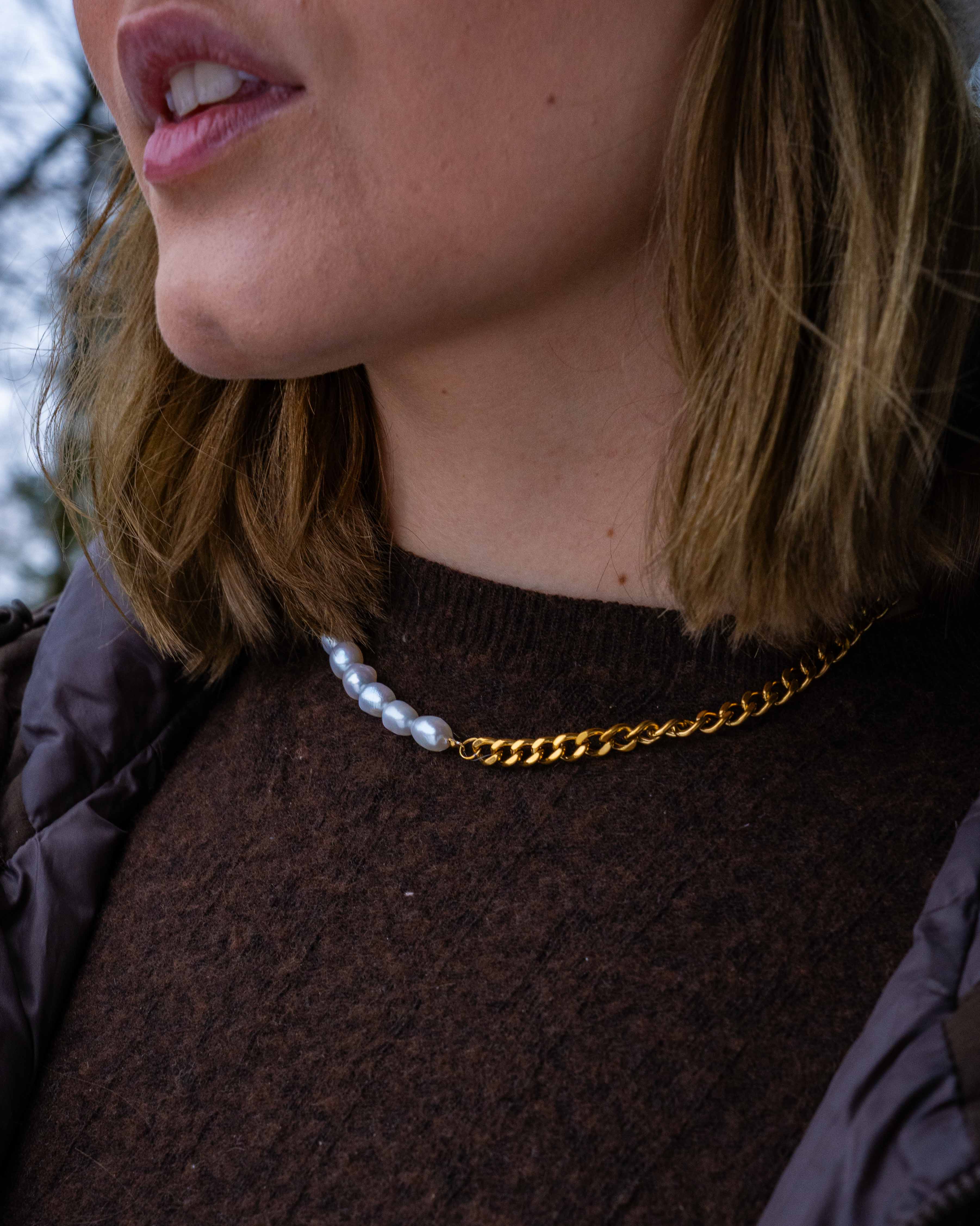 Kattegat Perle halskæde, Guldtonet