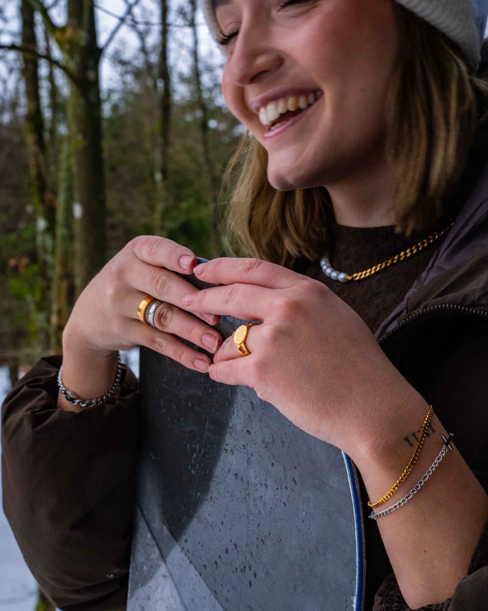 Vegvisir Chain Signature - Guldtbelagt ring