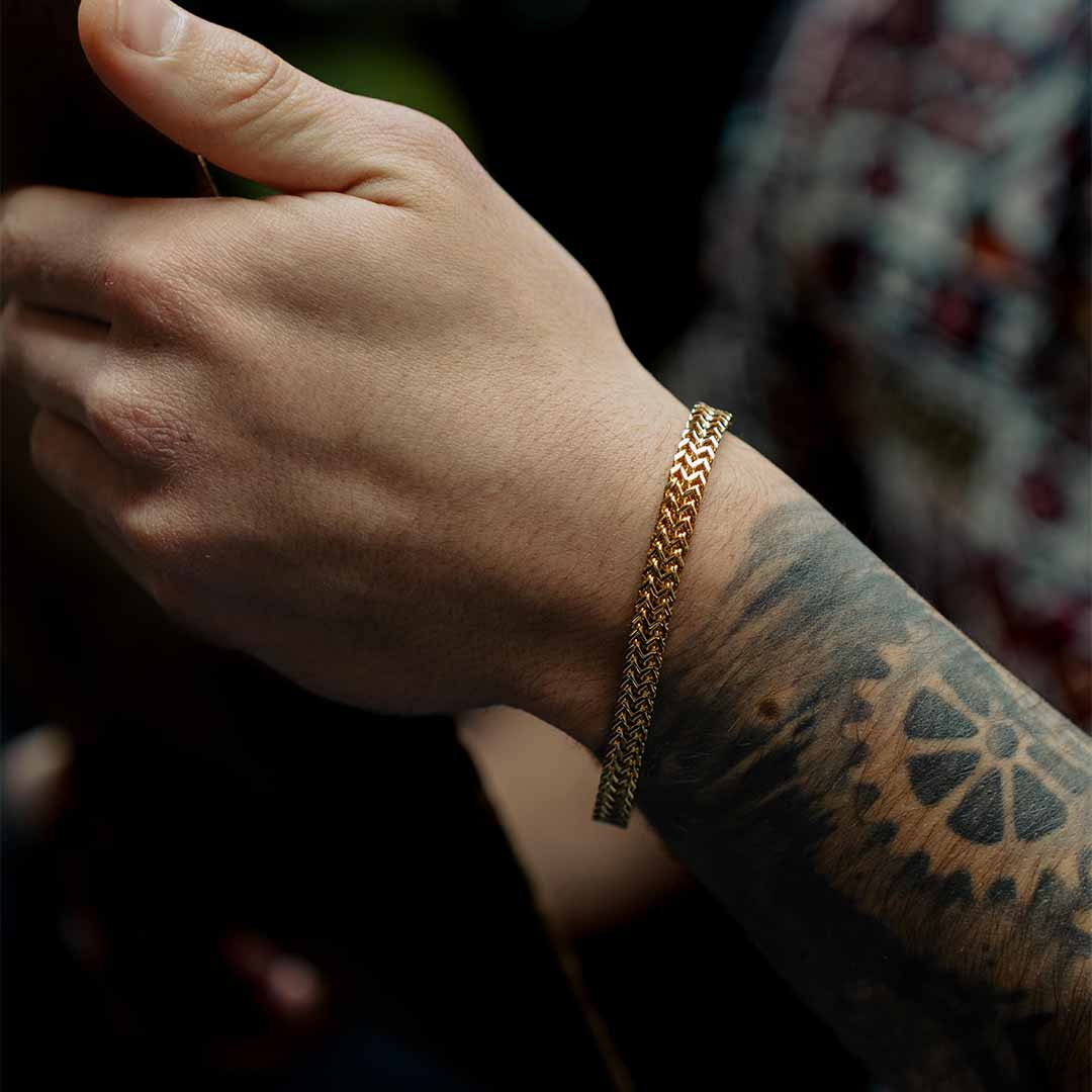 Fehu bracelet - Gold-toned