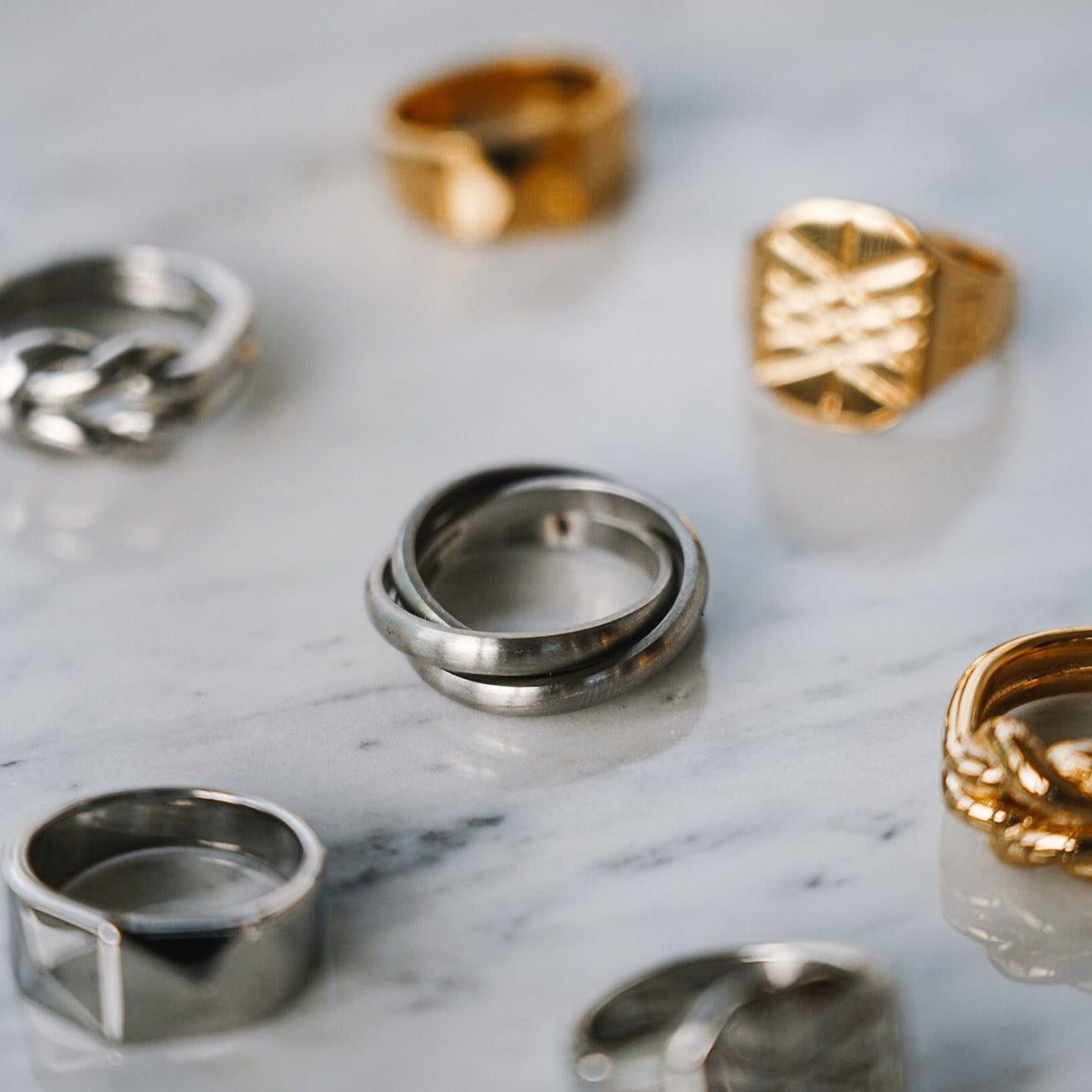 Helix band ring - Sølvtonet