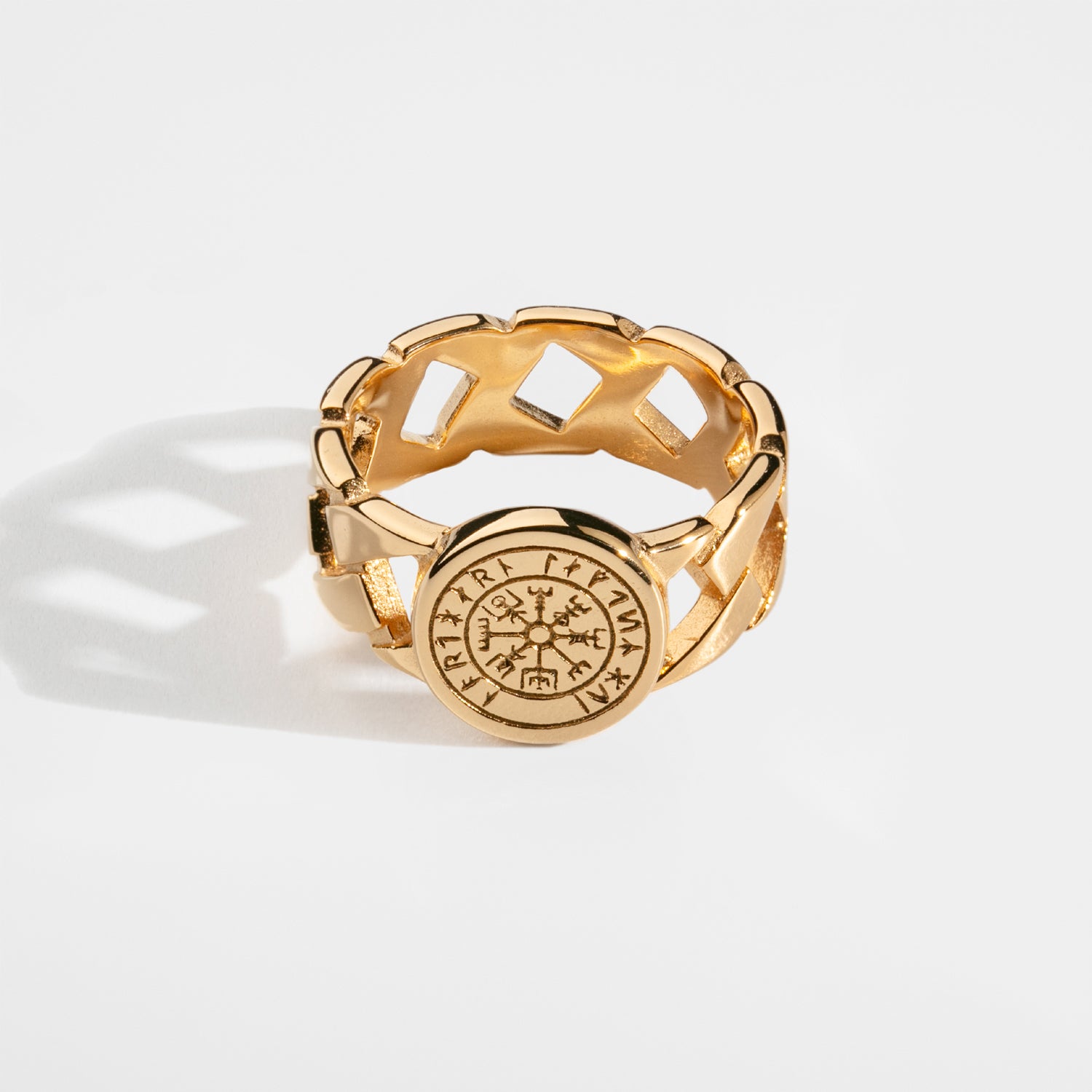 Vegvisir Chain Signature - Guldtonet ring
