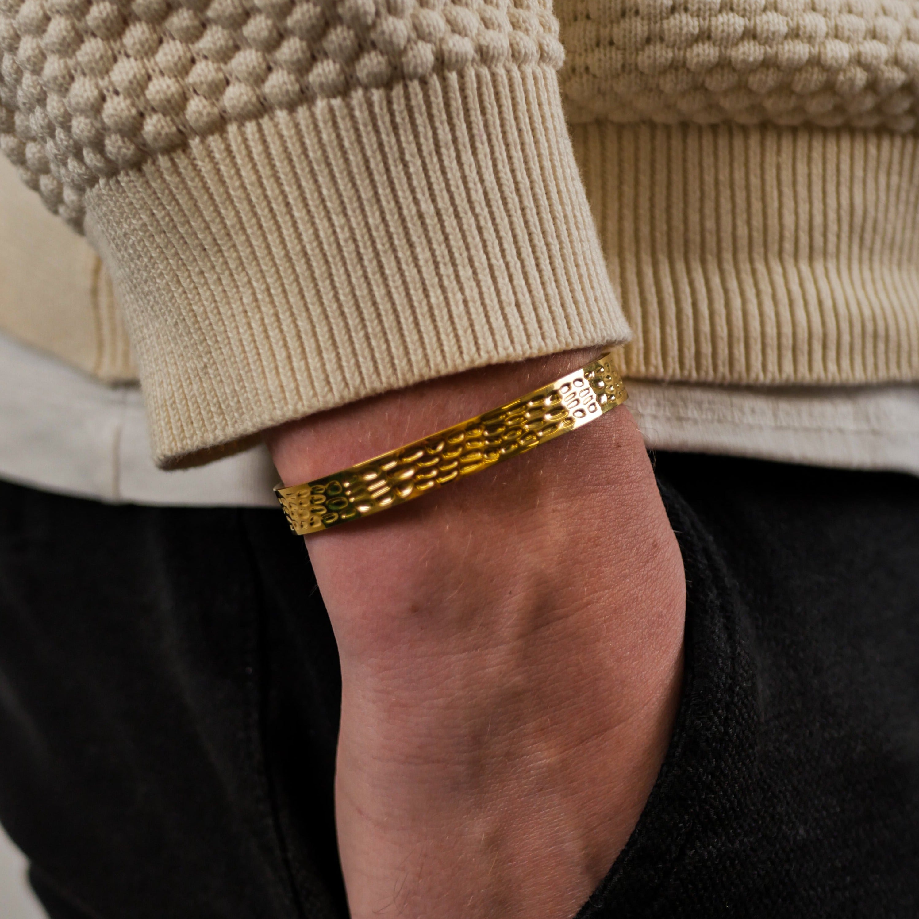 Hammertag armband - Guld ton
