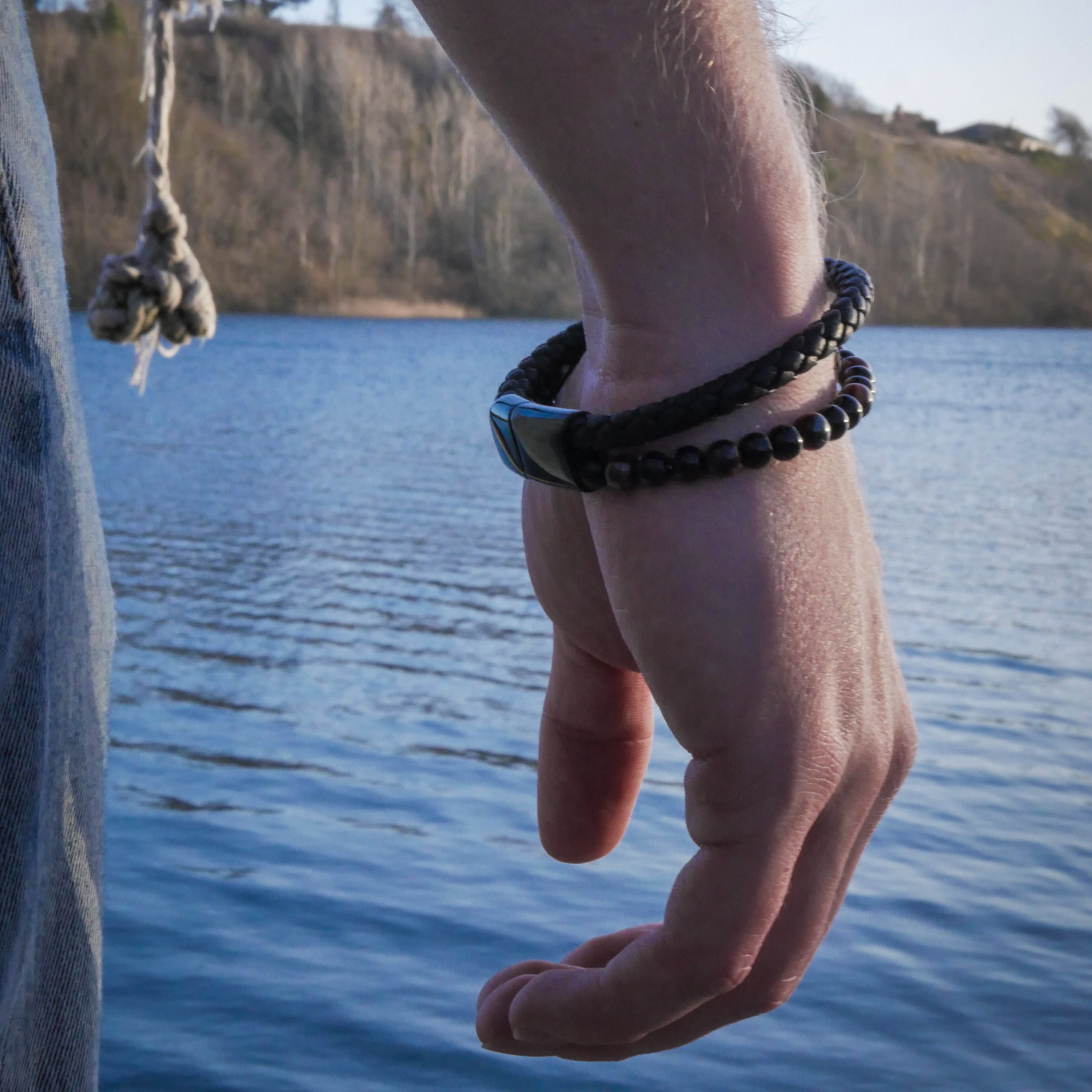 Fenrir Leather and Pearl Bracelet