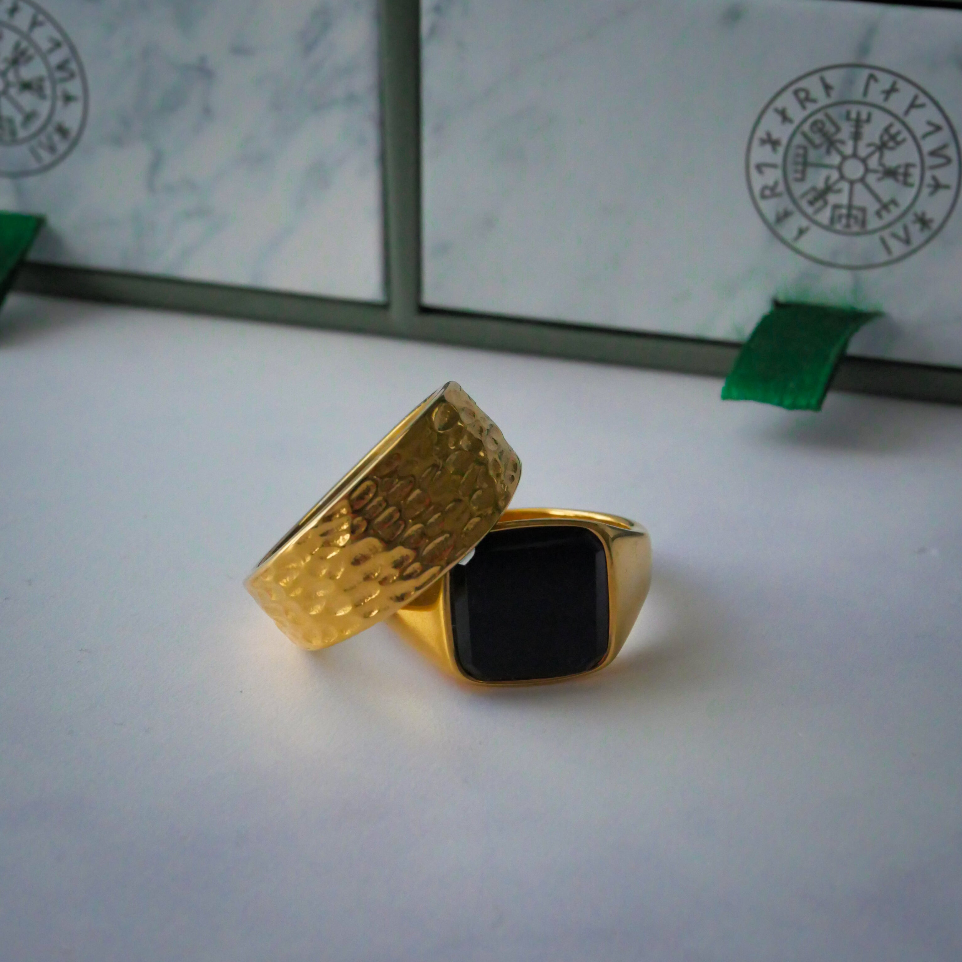 Black Onyx & Hammered Bundle - Gold-toned