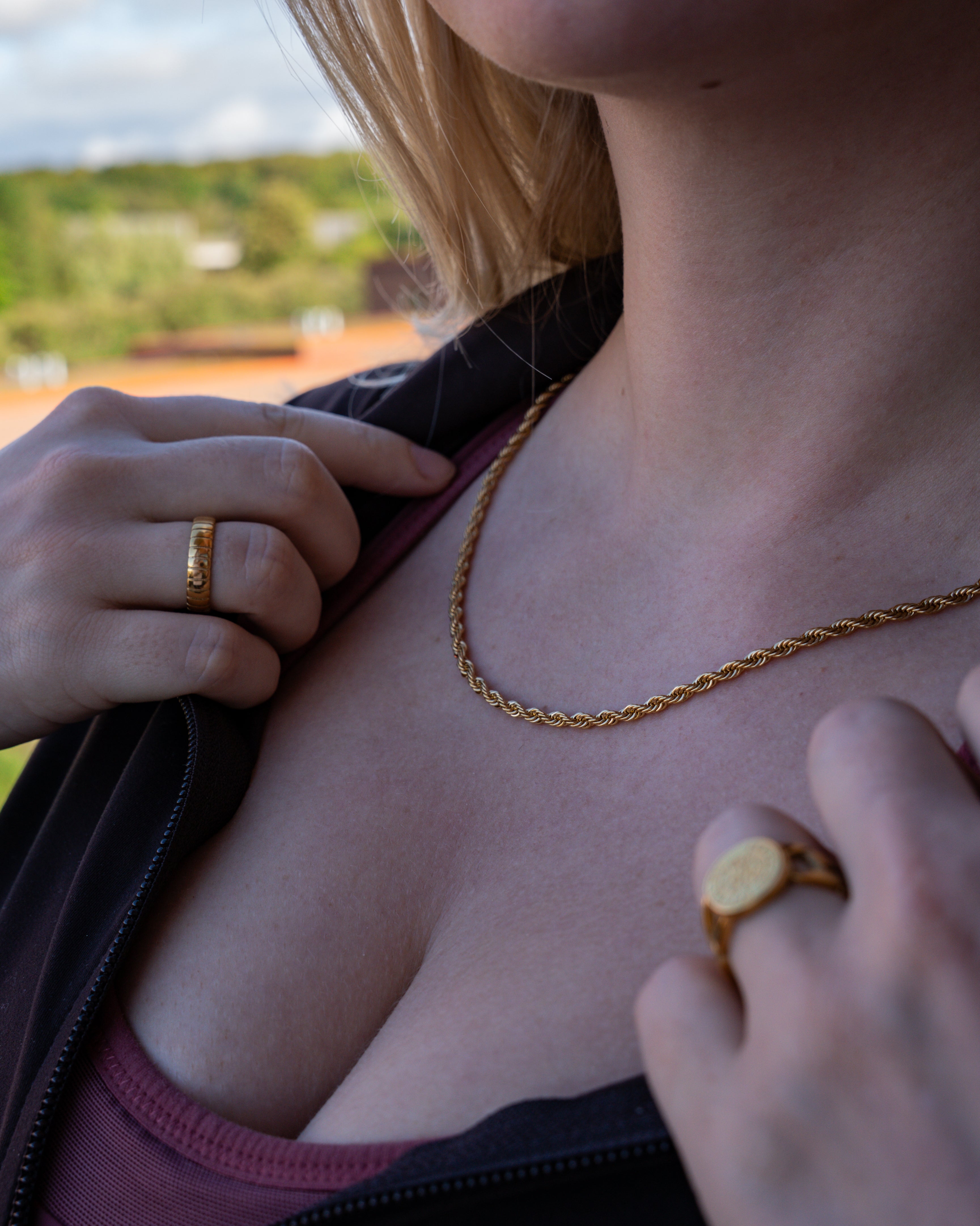 Rope halskæde, Guldbelagt