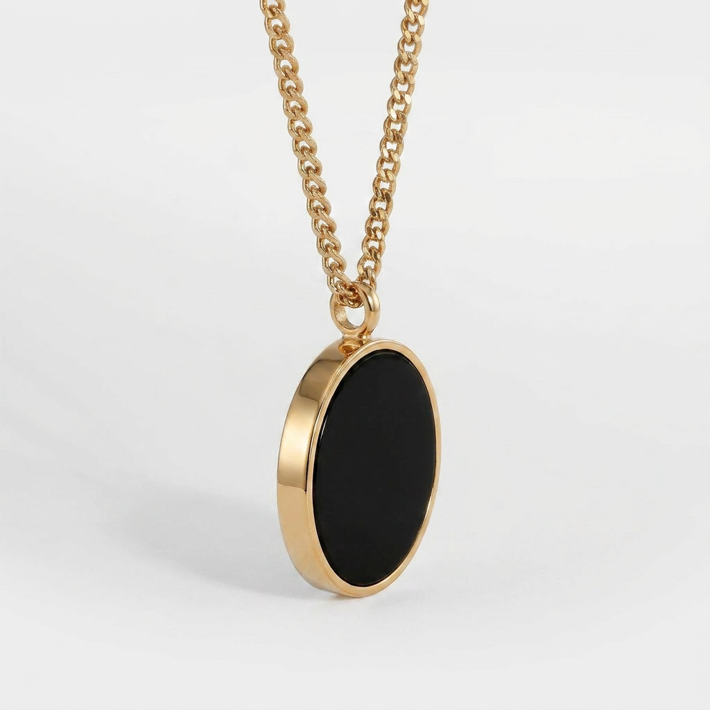 BLACK ONYX HALSKÆDE (GULD)