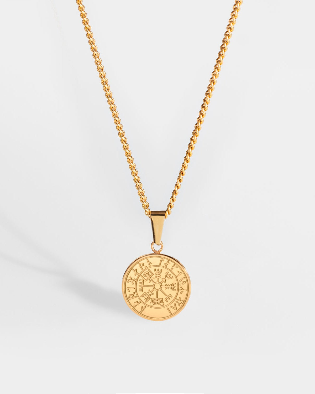 NL Minimal Vegvisir pendant - Gold-toned