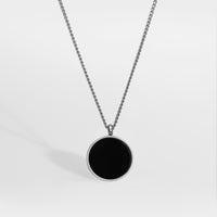 NL Black Onyx pendant - Silver-toned