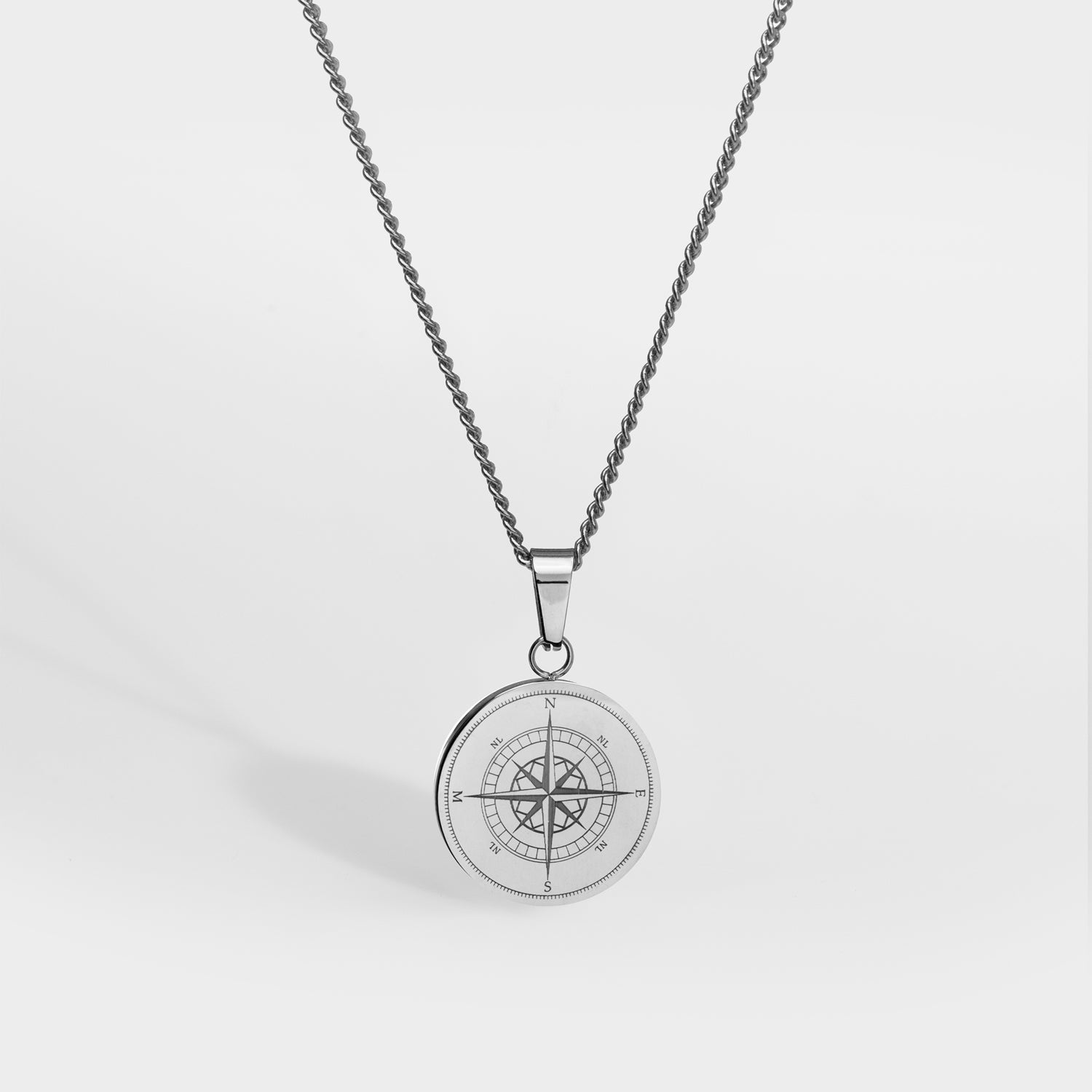 Kompass halskedja - Silver-ton