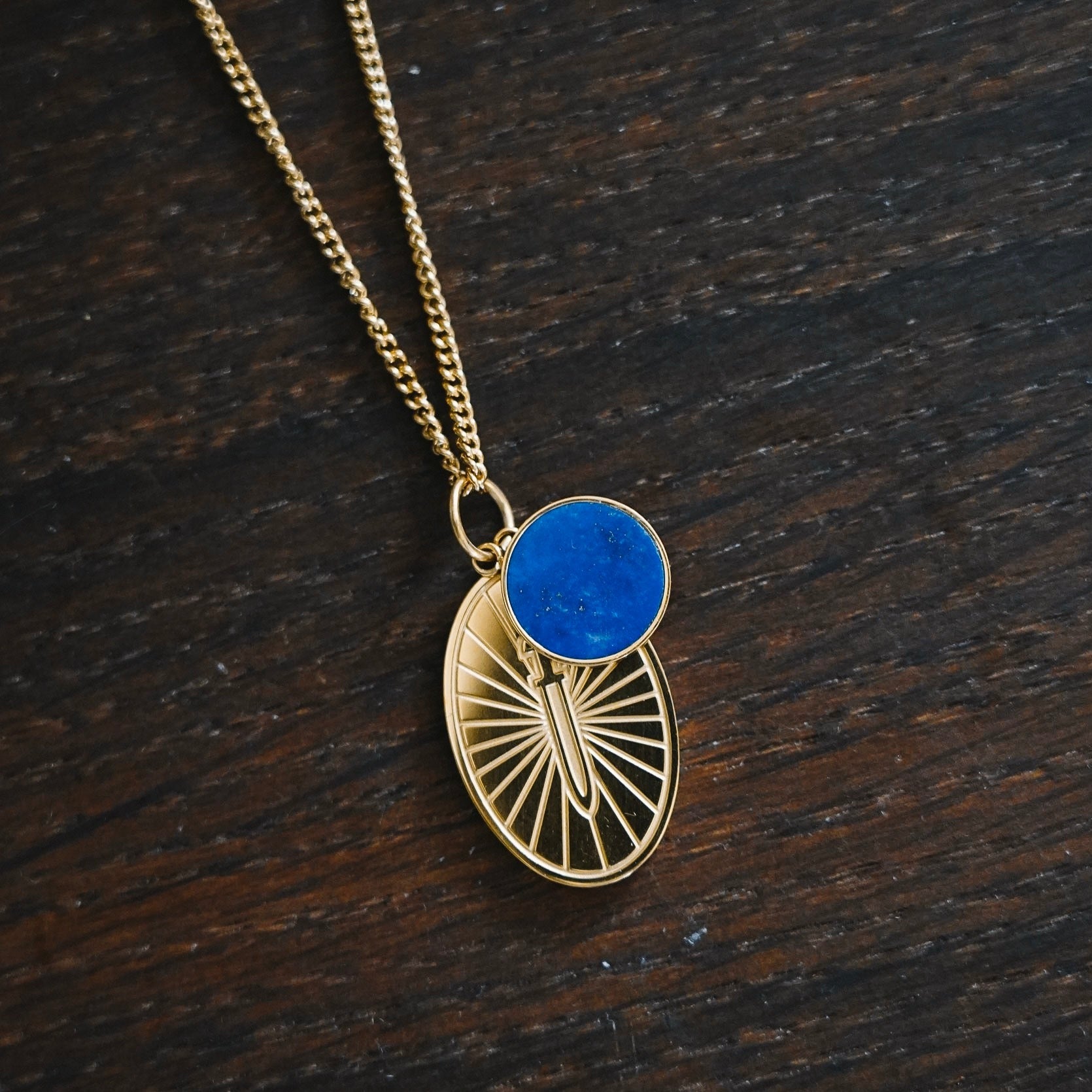 NL Gungnir/Lapis necklace - Gold-toned