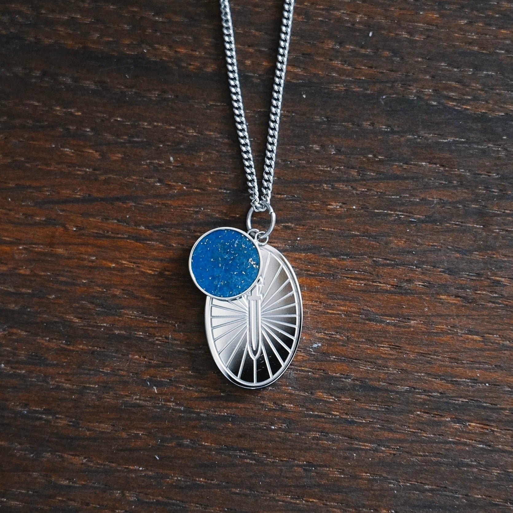 NL Gungnir/Lapis necklace - Silver-toned