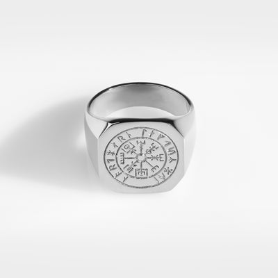 VEGVISIR OVERSIZE SIGNET RING (SØLV)